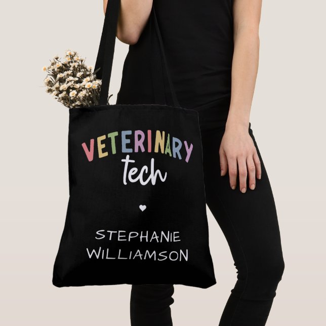Individuelle Name Veterinary Tech | Tierarzt Tasche (Von Nahem)