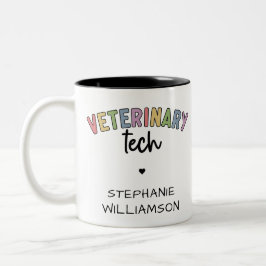 Individuelle Name Veterinary Tech | Tierarzt Zweifarbige Tasse