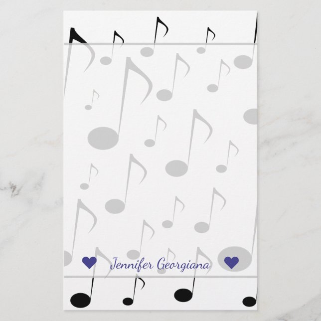 Individuelle Name + Viele Muster für musikalische  Briefpapier (Vorderseite)