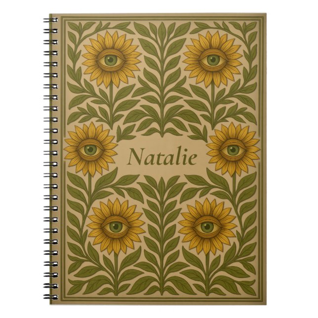 Individuelle Name Vintag Augapfel Blumenpapier Notizblock (Vorderseite)