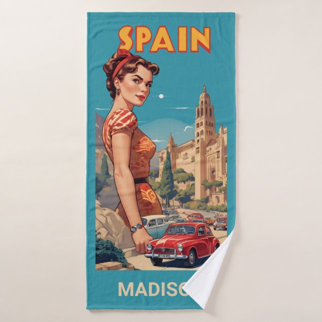 Individuelle Name Vintag Spanien Badehandtuch (Badehandtuch)