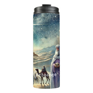 Individuelle Name Vintag Wasserfarbe Drei Weisen Thermosbecher