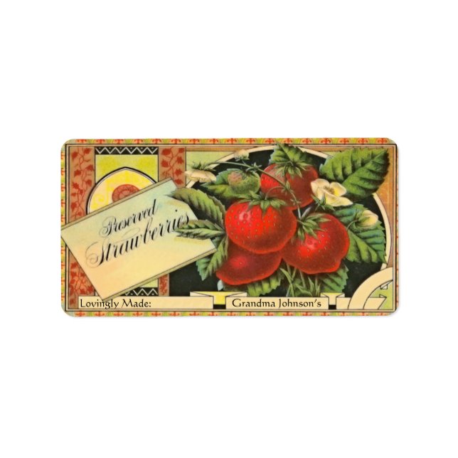 Individuelle Name Vintages Lebensmitteletikett Adressaufkleber (Vorne)