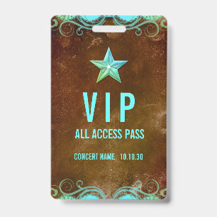 individuelle Name VIP All Access Pass Konzert Abze Ausweis