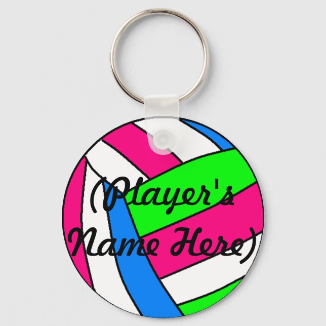 Individuelle Name Volleyball Schlüsselanhänger (Vorderseite)
