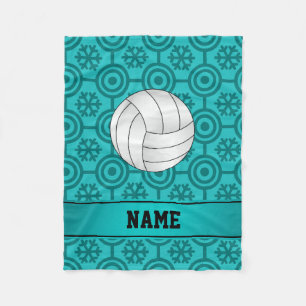 Individuelle Name Volleyball türkis Retro-Schneefl Fleecedecke