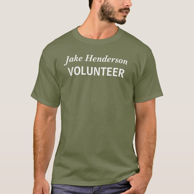 Individuelle Name Volunteer T-Shirt (Vorderseite)