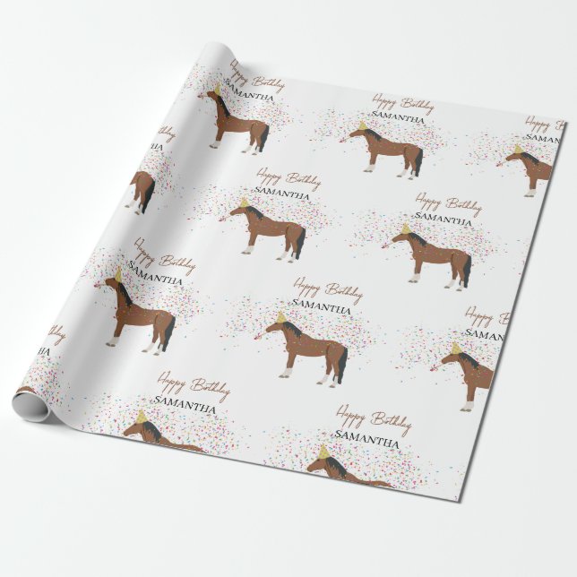 Individuelle Name von Pferdepartnerschaften Geschenkpapier (Ungerollt)
