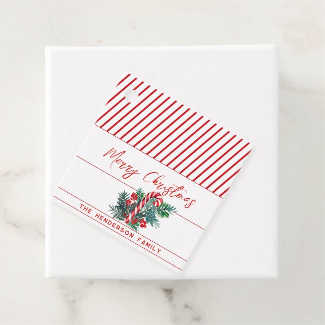 Individuelle Name von und nach | Candy Cane Weihna Geschenkanhänger (Beispiel)