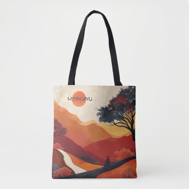 Individuelle Name, warme Herbstlandschaft, Minimal Tasche (Vorderseite)