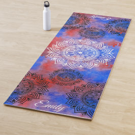 Individuelle Name Wasserfarbe Mandala Übung Yoga M Yogamatte