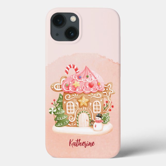 Individuelle Name Wasserfarbe Peach Gingerbrot Hou Case-Mate iPhone Hülle (Rückseite)