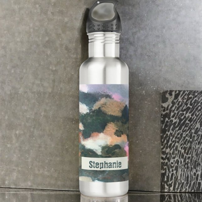 Individuelle Name Wasserfarbe Tarnbraun Edelstahlflasche (Von Creator hochgeladen)
