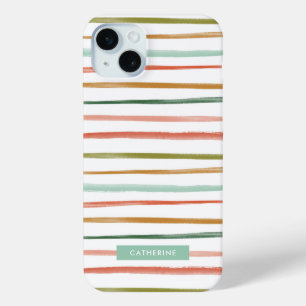 Individuelle Name Wasserfarben Streifen Case-Mate iPhone Hülle