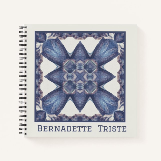 Individuelle Name Wasserfarbenes Abstraktes geomet Notizbuch (Vorderseite)
