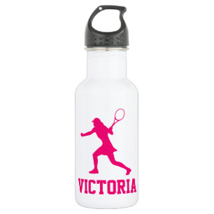 Individuelle Name-Wasserflasche für Tennismädche Edelstahlflasche