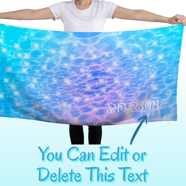 Individuelle Name Wasserrippwasser Textur moderne  Strandtuch (Von Creator hochgeladen)