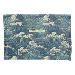 Individuelle Name Waves Muster Kissenbezug