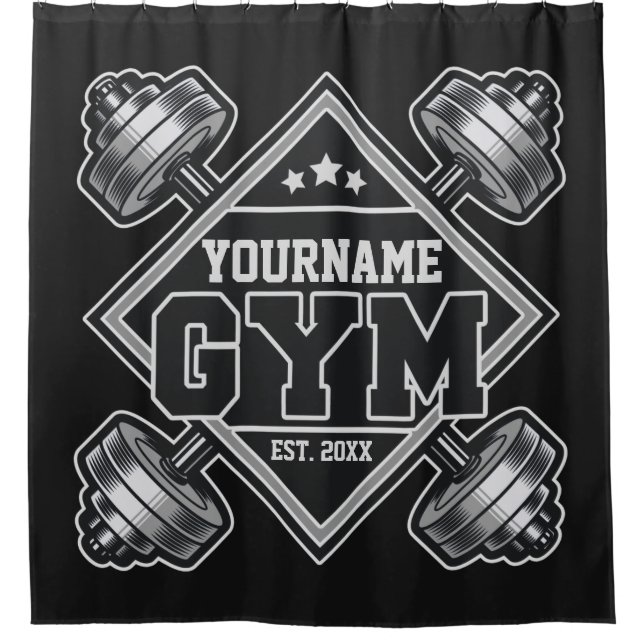 Individuelle Name Weightlift Zuhause Crossfit Gym Duschvorhang (Vorderseite)
