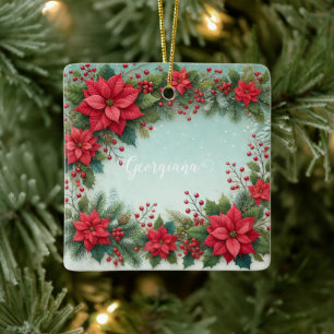 Individuelle Name Weihnachten Keramikornament