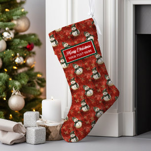 Individuelle Name Weihnachten Strumpf Wasserfarbe Großer Weihnachtsstrumpf
