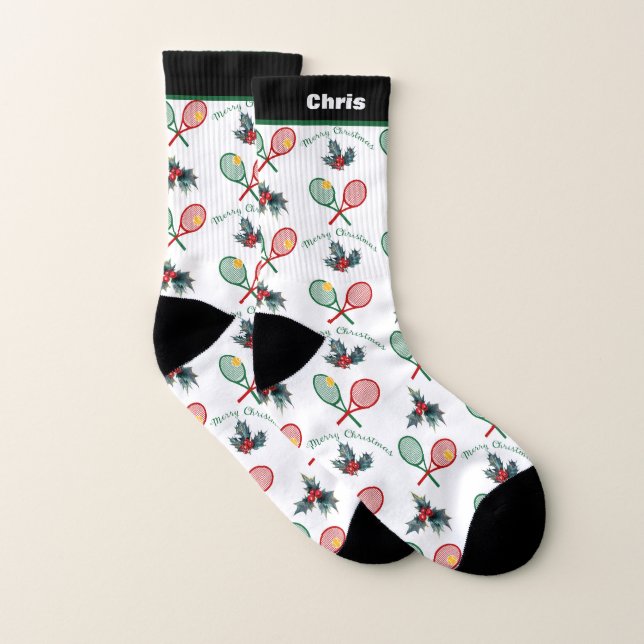 individuelle Name 🎄 Weihnachten 🎾 Tennis Socken (Paar)