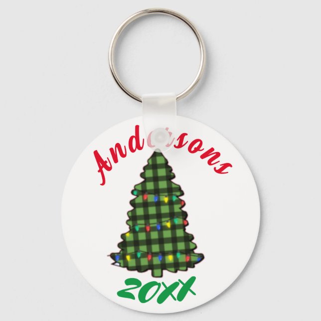 Individuelle Name Weihnachts-Schlüsselanhänger | W Schlüsselanhänger (Vorderseite)