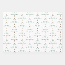 Individuelle Name Weihnachtsbaumwrapping Paper Geschenkpapier Set