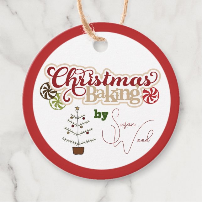 Individuelle Name Weihnachtsgebäck Geschenkanhänger (Vorderseite)