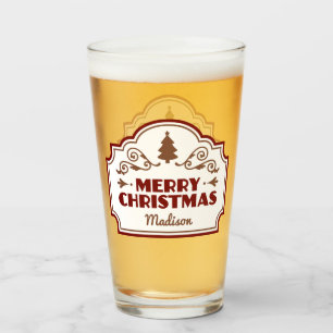 Individuelle Name Weihnachtsglas Glas