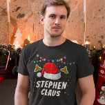 Individuelle Name Weihnachtsmannmütze Weihnachtsfe T-Shirt<br><div class="desc">Dieses lustige Design der Weihnachtsmannmütze wird einfach mit Ihrem eigenen individuelle Name personalisiert. Machen Sie ein einzigartiges Set für die Winterferienfamilie Wiedersehen!</div>