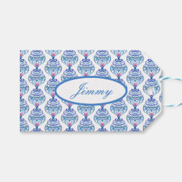 Individuelle Name Weihnachtsschmuck in Blau Geschenkanhänger