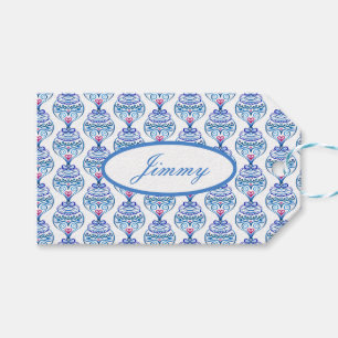 Individuelle Name Weihnachtsschmuck in Blau Geschenkanhänger