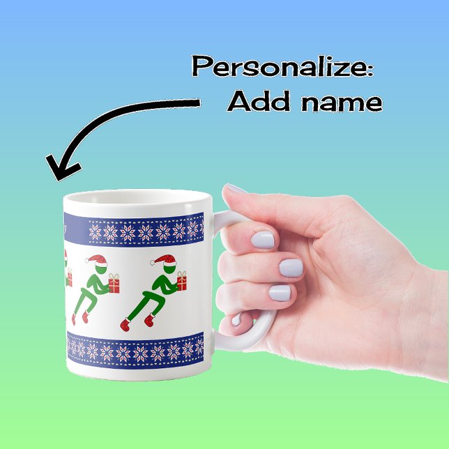 Individuelle Name-Weihnachtssportler Kaffeetasse (Von Creator hochgeladen)
