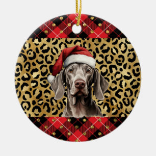 Individuelle Name Weimaraner Hund Weihnachtsmannmü Keramik Ornament