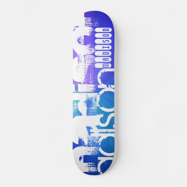 Individuelle Name; weiß und Abstrakt Lila, grün, b Skateboard (Vorderseite)