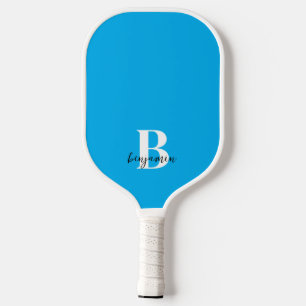 Individuelle Name Weißes Monogramm Hex Pickleball- Pickleball Schläger