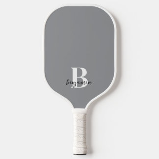 Individuelle Name Weißes Monogramm-Paddel Pickleball Schläger
