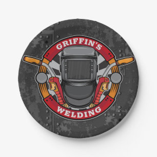 Individuelle Name Welder Metal Fabricator Welding  Pappteller