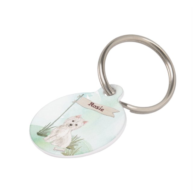 Individuelle Name Westie Pet Dog Haustiermarke (Seite)
