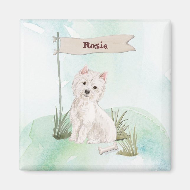 Individuelle Name Westie Pet Dog Magnet (Vorne)