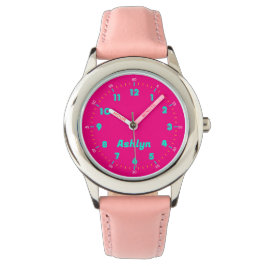 Individuelle Name Whipsy Hot Pink Kinder Zeit Lehr Armbanduhr