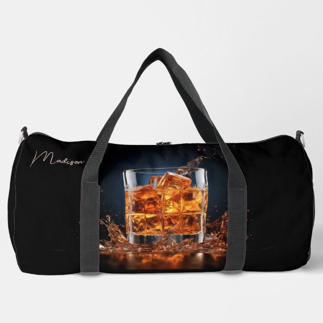 Individuelle Name Whiskey auf den Felsen Duffle Bag (Vorderseite)