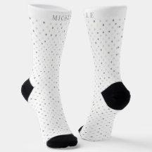 Individuelle Name White Light Dunkel Gray Polka Do