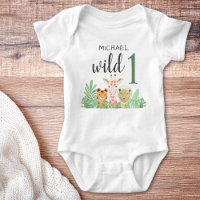 Individuelle Name Wild One Jungle Animals Grüne