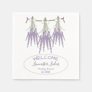 Individuelle Name Willkommensgras - Lavendel Brunc Serviette
