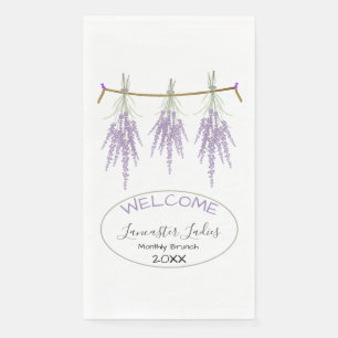 Individuelle Name Willkommensgras - Lavendel Brunc Serviette