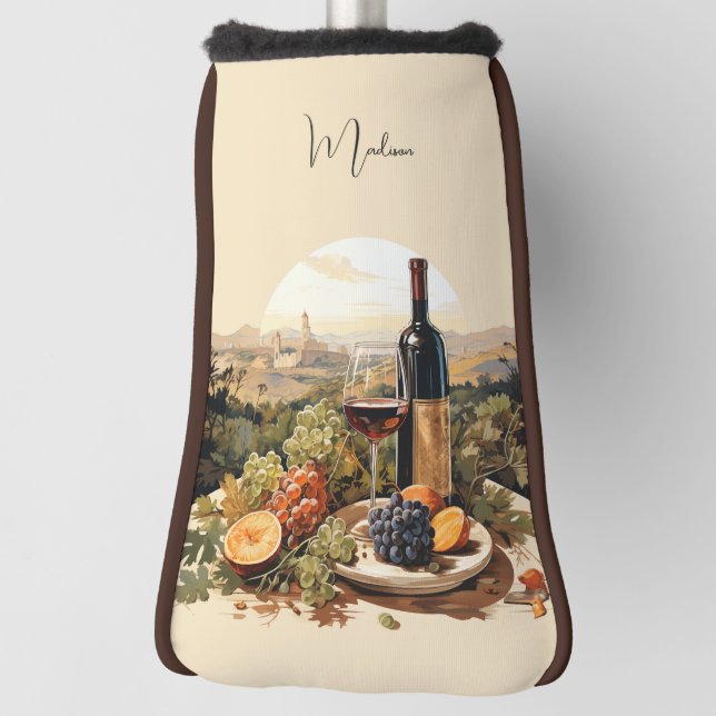 Individuelle Name Wine Lover Golf Headcover (Rotieren 90)