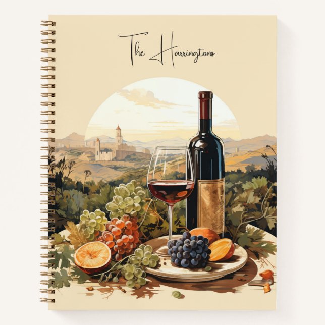 Individuelle Name Wine Lover Notizbuch (Vorderseite)