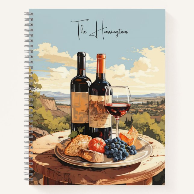 Individuelle Name Wine Lover Notizbuch (Vorderseite)